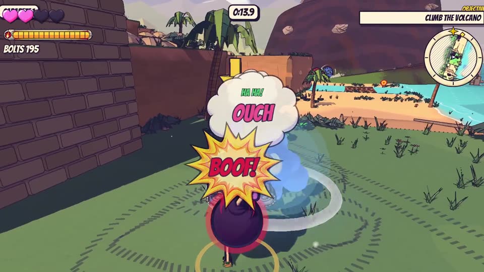 A Bomb Bird explodes right next to Tank Bro: BOOF! OUCH.