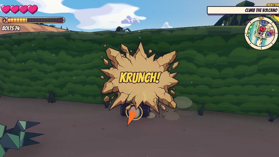 Tank Bro bursts through a hedge maze wall. KRUNCH!